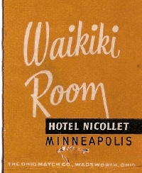 Matchbook cover for the Waikiki Room